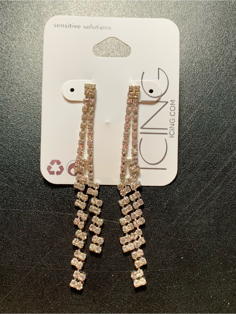Icing Rose Gold Crystal Drop Earrings